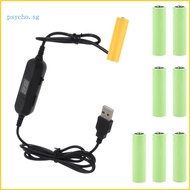 Psy USB to 1 5V 3V 4 5V 6V 12V LR6 AM3 AA Dummy Battery Cable Replace 1-8pcs Batteries for Radio LED
