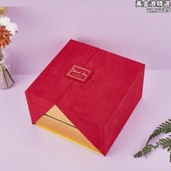 禮物盒子耶誕節雙層伴手禮盒空盒高檔禮品盒包裝盒紅色喜糖盒大號
