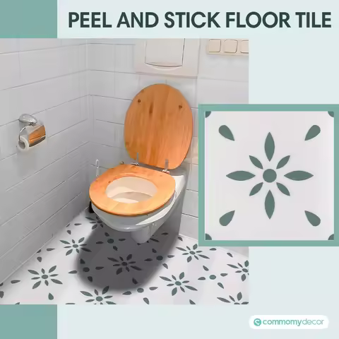 1pc/10pcs Floor Tile Sticker Self Adhesive Floor Sticker Vinyl Non-slip Floor Tile Sticker Wall Stic