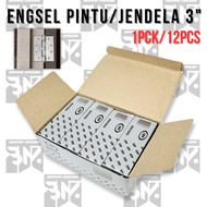 1PCK/12 Set HPP Engsel Pintu Jendela Rumah 3" inch Stainless/Engsel Tebal/Ensel Aluminium Anti Karat