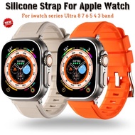 ✜☋ สายซิลิโคนอ่อนนุ่มสำหรับ Apple Watch Ultra 49mm 42mm 44mm 45mm ยางสร้อยข้อมือกีฬา iWatch series 8 7 6 5 4 3 วงแหวนคู่