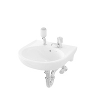 PUTIH Toto - TOTO L529V1 Hanging Sink White BODY ONLY/Wall Hung Lavatory 2 Tap Holes