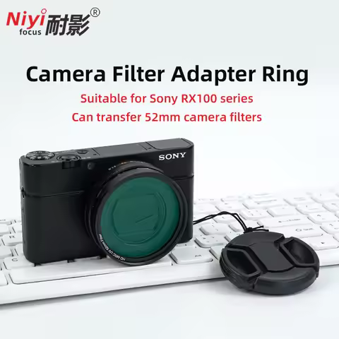 Camera Filter Adapter Ring 52mm Filter for Sony RX100 RX100II RX100III RX100IV RX100V RX100VII ZV-1