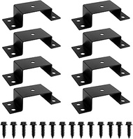 SALUINOKI 8 Pack Steel Trailer Stake Pockets for 2x4 Wood, Utility Trailer Pocket Stakes Heavy Duty 