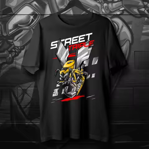 Classic Motorcycle Street Triple 765 R/RS Wasp Inspiration T-Shirt 100% Cotton O-Neck Summer Short S