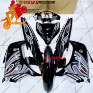 Yamaha LC 135 125ZR LC V8 Y16 Cover Set Api Hitam Putih Sticker Black White MX King 125Z V1 V2 V3 V4 V5 V6 V7 Lc V8 fi