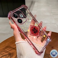 4 Corners Transparent Phone Case with Character 'Fu' Design, Anti-Slip, Anti-Scratch, Shockproof, fo