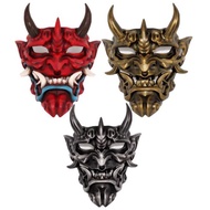 Ratus Hantu Kawad Topeng Prajna Bela Diri Merah Topeng Seram Halloween Taring Topeng Muka Noh Hantu 