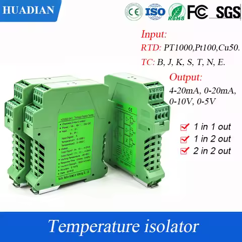 Pt100 pt1000 converter pt100 pt1000 thermal resistance to 4 20ma converter temperature signal isolat