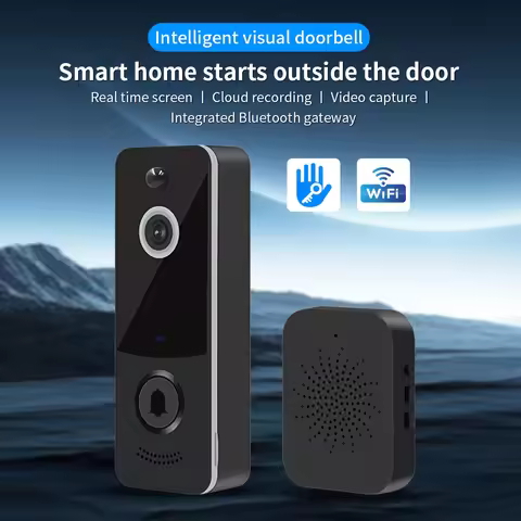 1080P WIFI Video Doorbell TTLOCK App Smart Home Door Bell Wireless Security Camera Doorbell PIR Moti