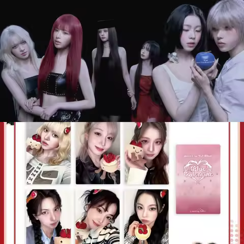 6PCS Kpop Hot Idol NMIXX New Album "Blue Valentine" Lucky Card Code Lomo Cards LILY HAEWON SULLYOON 