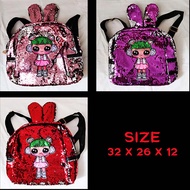 Tas Ransel Sekolah Anak Sequin Flip Shine Blink Bunny Lolip (ZH-AC042)