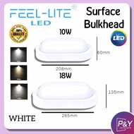 FEEL LITE Ceiling Light Surface  Oval White/Black 10W/18W LED