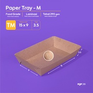 Paper Tray M | Dine in Paper Plates | 290gsm thick | Waterproof and Non-Stick Lamination | 15x9x3.5