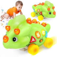Dinosaur Crawling Toys for 1 Year Old Boy, Musical Baby Toys for 6-12 Months, Early Development Lear