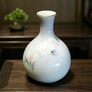 🇯🇵日本深川製磁 蝴蝶蘭淡紫釉小酒瓶 / 迷你花插 小花瓶｜未使用品 | Fukagawa Seiji Orchid Motif Mini Vase / Sake Bottle (Made in Ja