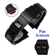 Plastic Steel Watch Band for G-shock DW6900/DW9600/GW-M5610/DW5600 Strap 16mm Stainless Steel Buckle for Casio Black Bracelet