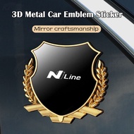 Hyundai N-line Nline Metal Emblem Sticker Wheat Ear Side Window Sticker Personalized Decorative Car 