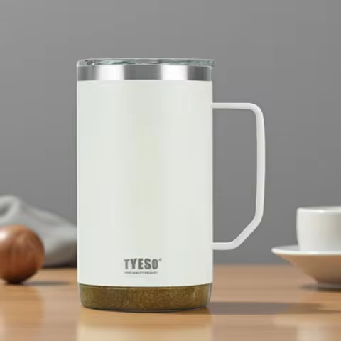 Tyeso Large Capacity Mug Tyeso Wood Grain Base Large Capacity Coffee Mug Stylish Functional Covered 