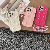 1pc DIY Daisy, Chrysanthemum, Macaron Phone Case With Phone Lanyard Compatible With Samsung Galaxy S