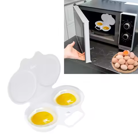 Microwave Egg Cooker Poached Egg Steamer Round DIY Eggs Boiler Poacher 2 Eggs Capacity For Noodles E