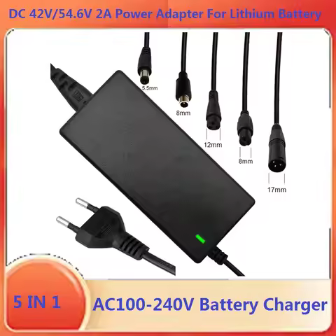42V / 56.4V 2A DC Power Adapter Lithium Battery Charger Replaceable Plug Power Charger AC100-240V Pl