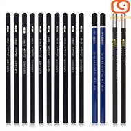 GLENES 12Pcs Sketch Pencils Black Pencils 12Pcs/box 3B 4B 5B 6B 12B 14B Soft Charcoal Art Stationery