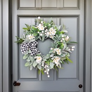 New Product Spring Garland Silver Leaf Chrysanthemum Wreath Lamb Ear Garland Flower Silk Flower Wedd