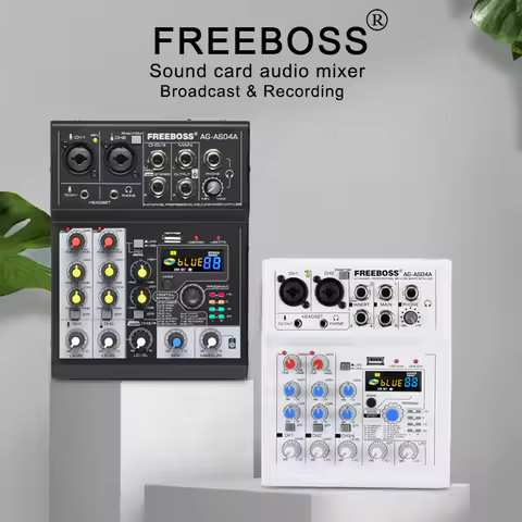 4 Channels Audio Mixer 88 DSP Effect USB PC Record Play Portable Dj Mixing Console Bluetooth for Hou