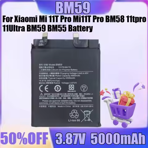 NEW BM58 BM59 BM55 3.8V 5000mAh High Quality Battery for Xiaomi Mi 11T Pro Mi11T Pro BM58 11tpro 11U