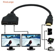 [RiseLarge] 1 Input 2 HDMI Compatible Splitter Cable HD 1080P Video Switcher Adapter Output