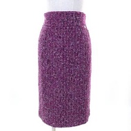 成色極佳，香奈兒 (CHANEL) 09P P35515 Coco 標誌Plate棉質斜紋軟呢緊身裙，紫色，44碼，法國製造