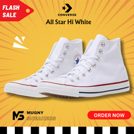 รุ่นคลาสสิค Converse all star hi white  รองเท้าผ้าใบคอนเวิร์ส สีขาว หุ้มข้อ