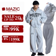 SE01 - "MAZIC" SIGNATURE EDDITION Flannel HOODIE SET BOXY GRAY Cotton felt, YKK 2-way zipper