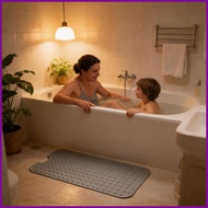 Bath Tub Mat 39.3 x 15.7 Inch Floor Rug Machine Washable Bath Mat with Suction Cups and Drain Holes 