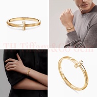 Exclusive Deal 24hrs Only! | Tiffany and Co T T1 18K Gold Wide Bangle | Double-T Design Hidden Closu