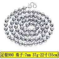 Necklace Round Beads Sterling Silver Silver Jewelry Beads Necklace Men Women Style Wholesale Sterlin