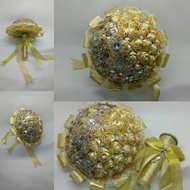 BUKET BUNGA PITA SATIN - BUCKET BUNGA TANGAN PENGANTIN - BOUQUET - WEEDING - WISUDA