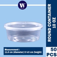 PP ROUND CONTAINER WITH LID 10 OZ / BEKAS MAKANAN BERPENUTUP 10 OZ [50PCS]