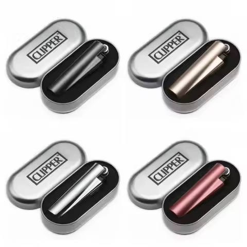 New Clipper Spades A Portable Grinding Wheel Flint Inflatable Lighter Metal Fireless Butane Gas Jet 