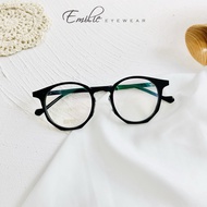 Acetate plastic angular round glasses frame