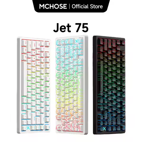 MCHOSE Jet 75 Magnetic Switch Gaming Keyboard Hall Effect Hot-Swappable Customized RGB Snap Tap 0.1m