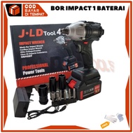 Cordless Impact Wrench 48V Brushless JLD 48S Bor Obeng Kunci 48 Volt 1 Baterai Batere