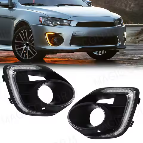 For Mitsubishi Lancer 2015 2016 2017 LED Daytime Running Light DRL Turn Signal Daylight Waterproof F