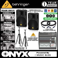 Live Band Package Behringer PMP4000 Powered Mixer, B215XL Passive Speakers with Speaker cables and S