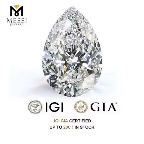Pear Shape Lab Grown Diamonds With IGI Certificate CVD HPHT 1ct 1.5ct 2ct 2.5ct 3ct 5ct Laboratory D