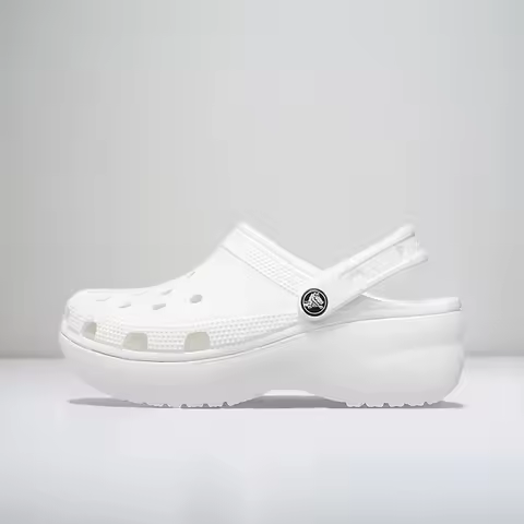 Crocs Classic Platform Clog for Women, Classic Summer Retro Casual Platform Clogs, White 206750-100