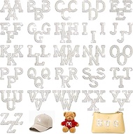 78 Pcs Iron on Letters, 3 Sets of A-Z Pearl Rhinestone English Letter Patches Bling Cute Sew on Alph
