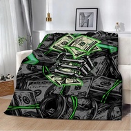 Dollar Euro Money Printed Blanket Picnic Blankets Warm Blanket Soft and Comfortable Blanket Home Tra