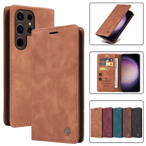 Ultrathin Leather Flip Case For Samsung Galaxy S25 S24 S23 FE S22 Ultra S21 S20 Plus S10 Note 20 5G 